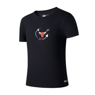 Remera De Algodón Fan Shop Tee Chicago Bulls Negro Niños De 8 14 Años.