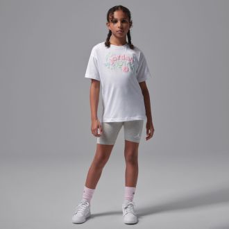 Remera De Algodon Jordan Jordan Puff Floral Blanco Niñas 