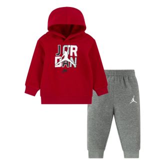 Conjunto Jordan Sport Dna Fleece Pull Over Hoodie Rojo Niños 