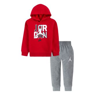 Conjunto Jordan Sport Dna Fleece Pull Over Hoodie Rojo Niños 