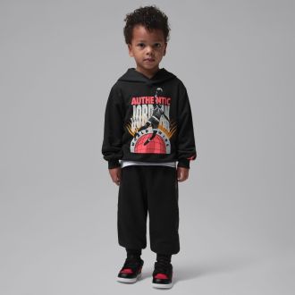 Conjunto Jordan Brooklyn Authentic Jordan French Terry Pull Over Set Gris Niños 