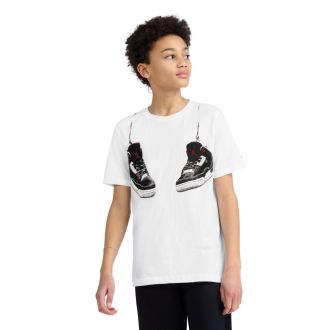 Remera De Algodon Jordan Aj3  Shoe Strings Niños Blanco